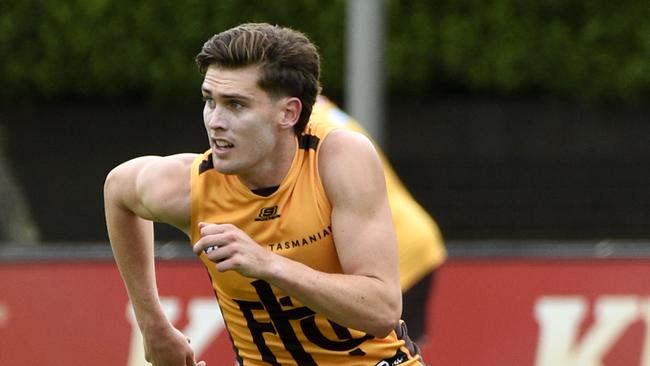 Will Day at training with Hawthorn at Waverley Park. Picture: Andrew Henshaw