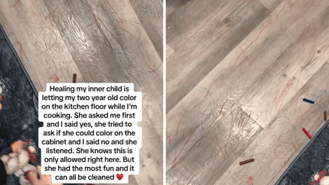 Kira insisted the floor could be easily cleaned. Source: kiraaddison/TikTok