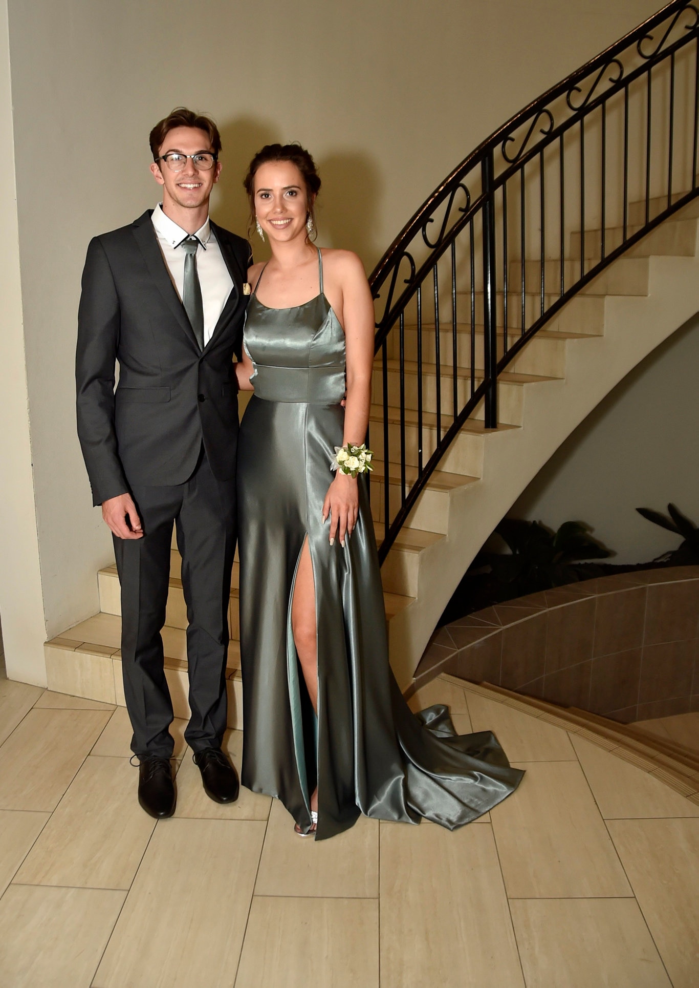 Toowoomba State High School formal at Picnic Point, Keegan French and Anna Lawrie. Wednesday, November 13, 2019.