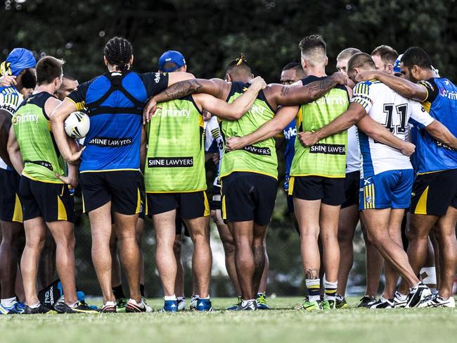 A photo posted to the official Parramatta Eels twitter account in the wake of the NRL's decision to dock the club 12 competition points and fine the club. Source: TWITTER @TheParraEels