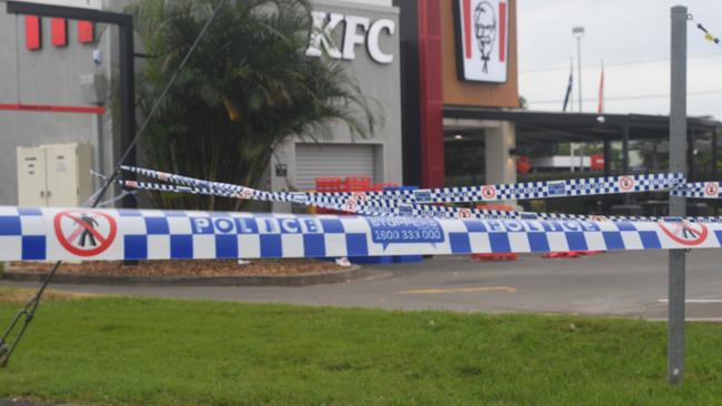 The crime scene at KFC Casino where the brutal stabbing took place. Picture Cath Piltz