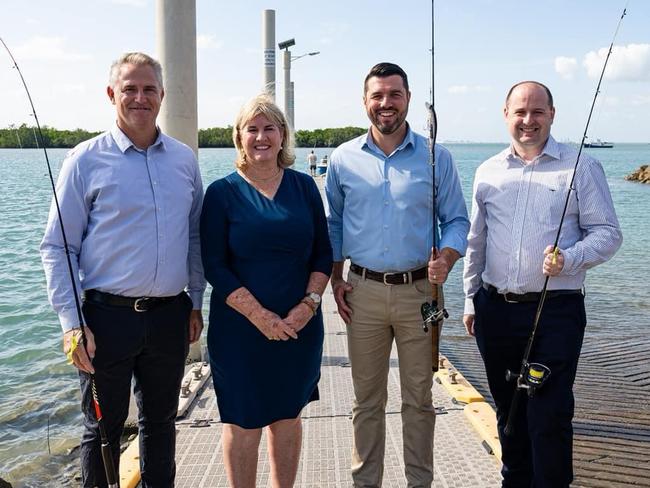 Joel Bowden, Eva Lawler, Brent Potter, Luke Tonkin from Sportsbet at the announcement of the 10th season of the Territory's Million Dollar Fish competition.