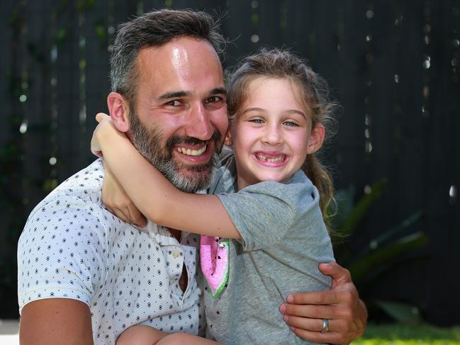 Alex Ryvchin with his daughter Lilah from Dover Heights in Sydney. Picture: Justin Lloyd