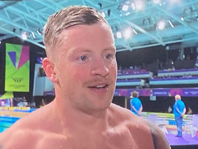 Adam Peaty speaking on the BBC.