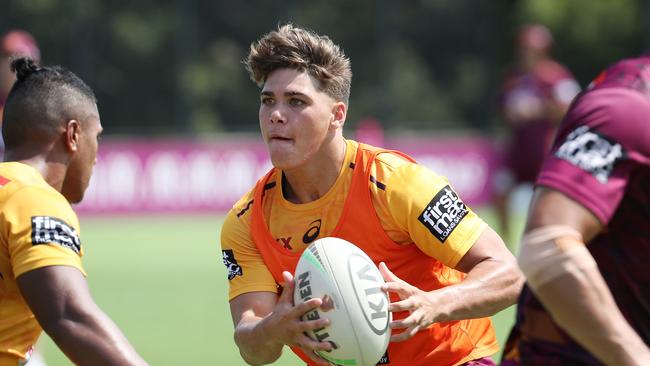 Reece Walsh, Brisbane Broncos training, Red Hills. Photographer: Liam Kidston