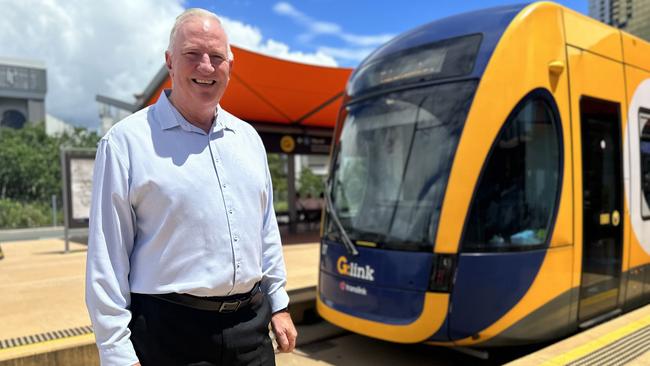 GoldLinQ CEO Phil Mumford at Broadbeach South station. Picture: Ashleigh Jansen