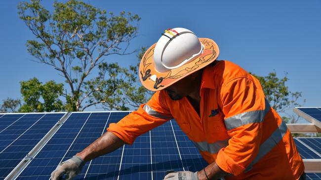 Up until February 2020, the NT Government offered a one-for-one feed-in-tariff for solar energy fed back into the electricity grid. Picture: AAP Image/Lucy Hughes Jones