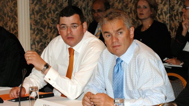 Daniel Andrews and John Lenders in 2008. Picture: Lyndon Mechielsen