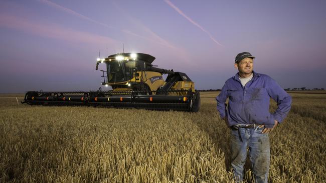 Chris Reichstein of Mt Burdett Farming Co in a barley crop on his farm near Esperance in Western Australia. Picture: Corrina Ridgway