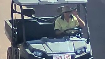 Prisoner Shaun Liddle slowly escapes Darwin Correctional Precinct in Holtze wearing a high-viz shirt. Picture: NT Police