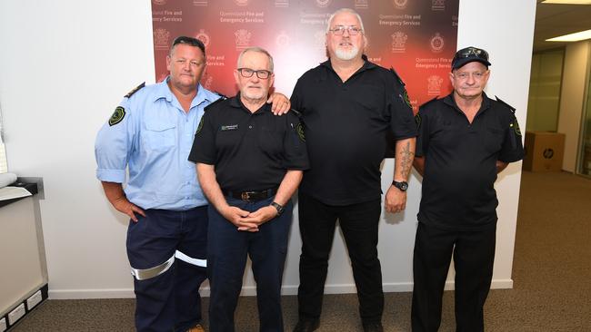 Local volunteer rural fire fighters Brad Kingston, Dennis Shillington, Clint Swadling and Kevin Coughran.