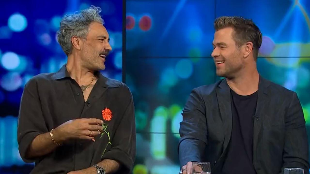 Taika Waititi and Chris Hemsworth starred on The Project Monday night: ‘We were all naked.’