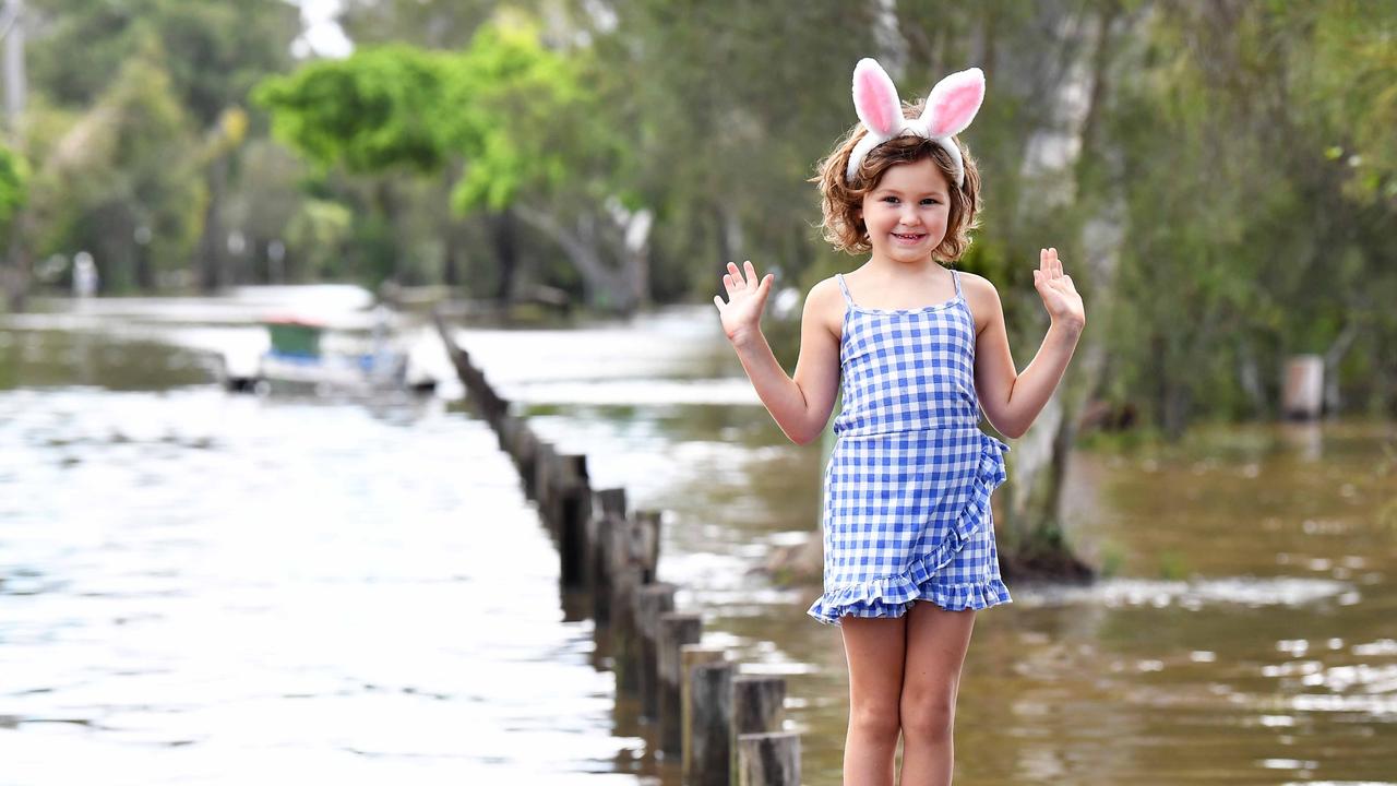 WEATHER: Out after the heavy rains over the weekend is Lenni, 5, along Hilton Esplanade, Noosaville. Picture: Patrick Woods.