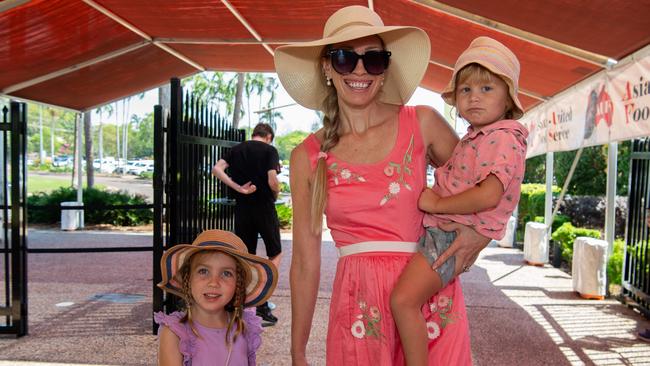 Haley Bell, April Bell and Arnhem Bell at the Chief Minister's Cup Day at the Darwin Turf Club on Saturday, July 13. Picture: Pema Tamang Pakhrin