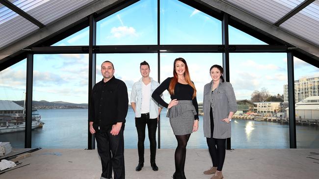 New Brooke Street Pier restaurant. chef Glenn Byrnes, left, owner/chef Christian Ryan, owner/manager Heiki Stanley and manager Madeleine Paske