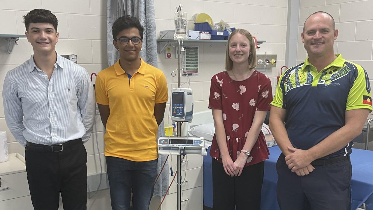 Christian Lane-Krebs, Varun Lad, Hannah Earl and CQU Associate Vice-President Luke Sinclair.