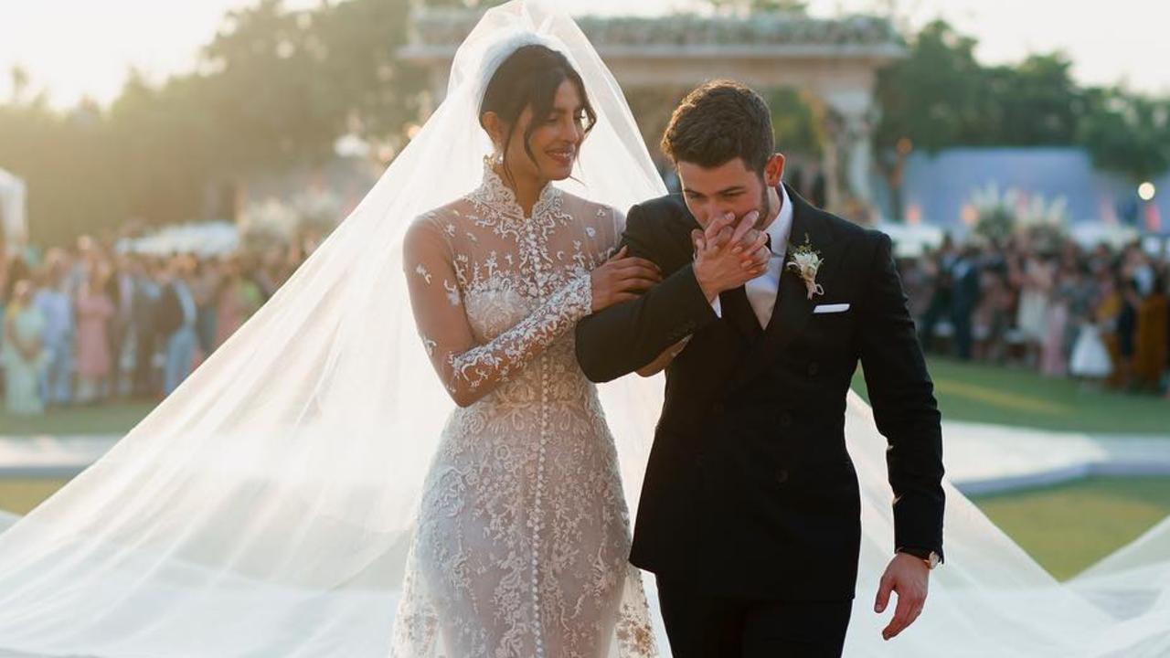 Priyanka Chopra and Nick Jonas at their Christian wedding ceremony. Picture: Instagram