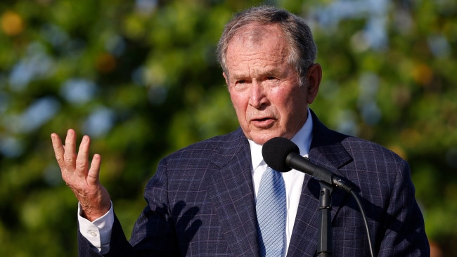 Former US president George W. Bush says it is a “mistake” to withdraw troops from Afghanistan, warning Afghan women and children “are going to suffer unspeakable harm.” Picture: Cliff Hawkins/Getty Images