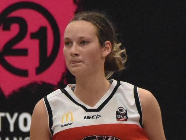 Chelsea Brook for Mackay Meteorettes against Ipswich Force in the NBL1 North, July 24 2021. Picture: Matthew Forrest