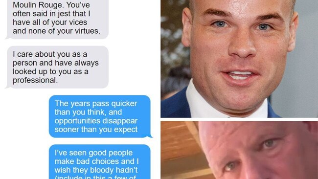 Some of the texts sent between Taylor Auerbach and Mark Llewellyn.