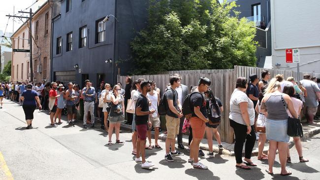 The huge queues at the In-N-Out Burger pop-up restaurant in Surry Hills earlier this year. Picture: Tim Hunter