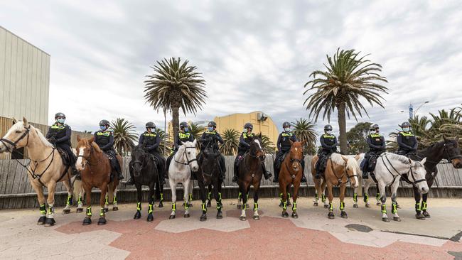 Police patrols at St Kilda Beach in Melbourne. Picture: Daniel Pockett