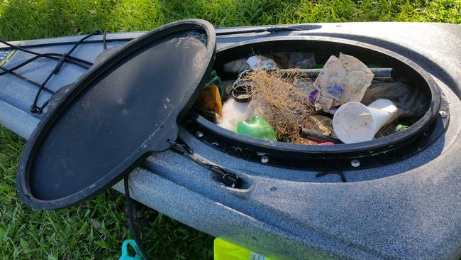 For seven months, environmental group Positive Change for Marine Life recorded how much rubbish was found along the length of Tallebudgera Creek, Gold Coast. Picture: supplied