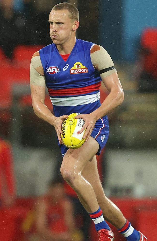 Callum Porter playing for the Western Bulldogs last season.