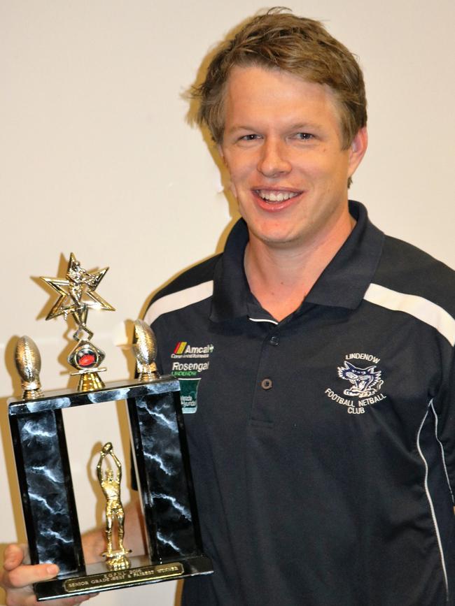 Lindenow’s Luke Dyer when he won the 2016 EGFL best and fairest with 26 votes.