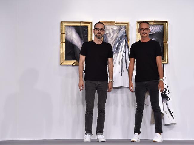 Viktor Horsting and Rolf Snoeren pose on the runway during the Viktor &amp; Rolf show as part of Paris Fashion Week Haute Couture Fall/Winter 2015/2016. Picture: Getty