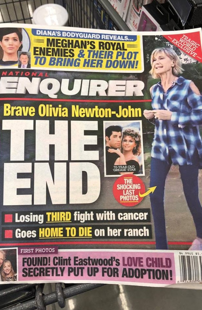 The National Enquirer front page that sparked the false reports.