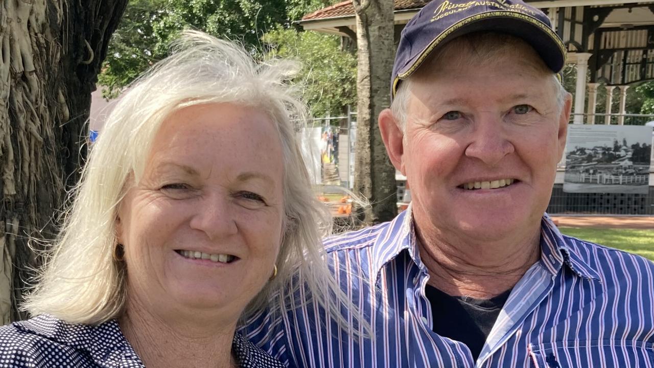 Carmel and Graham Kahler at the Gympie Anzac Day 2023 march and ceremonies.