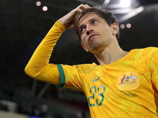 ADELAIDE, AUSTRALIA - OCTOBER 10: Craig Goodwin of the Socceroos after the third round FIFA World Cup 2026 Qualifier match between Australia Socceroos and China PR at Adelaide Oval on October 10, 2024 in Adelaide, Australia. (Photo by Maya Thompson/Getty Images)