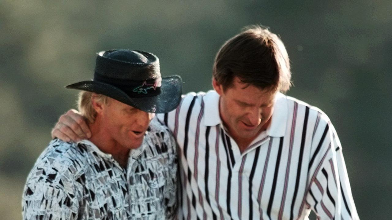 Viewers of the documentary would have been none the wiser of the rebel league, instead seeing how Norman botched the 1996 Masters. Picture: AP Photo.