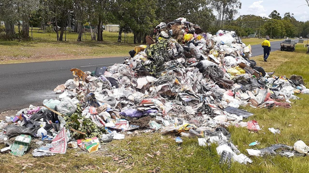 The burning garbage was dumped to prevent further blaze.