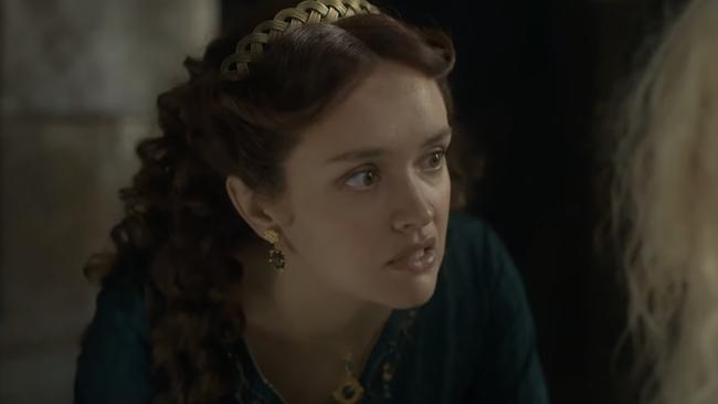 Alicent (Olivia Cooke) wants to block Rhaenyra from becoming Queen, hinting at a showdown between the two women.