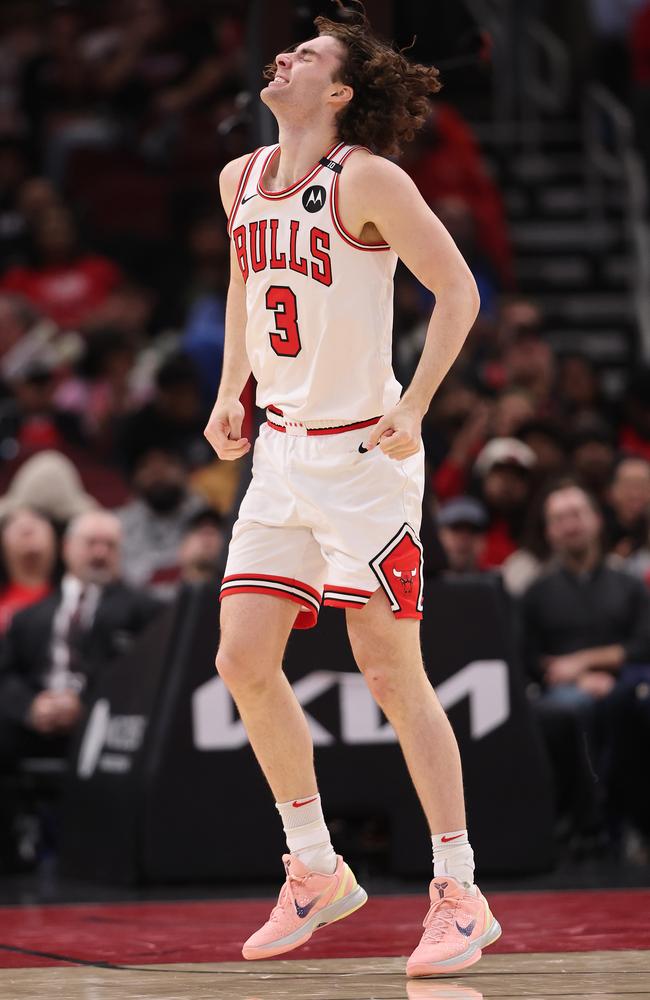 Giddey after sustaining the injury to his ankle. Picture: Michael Reaves/Getty Images)