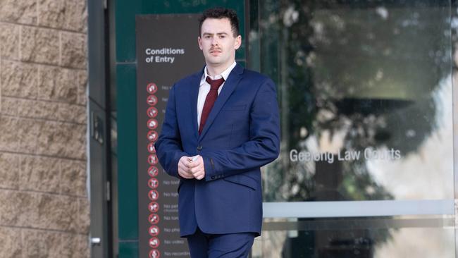 Anthony Giampetrone leaves Geelong Law Courts.