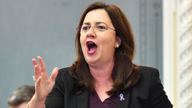  Premier Annastacia Palaszczuk in State Parliament. Picture: AAP 