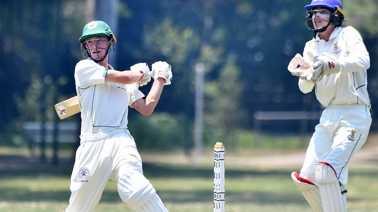 Brisbane Boys College batsman Ryan Atley earlier in the season. Picture, John Gass