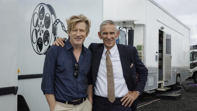 Actor and producer David Wenham and writer Christopher Nyst on set of Spit, the sequel to the 2003 film Gettin' Square. Photo: Vince Valitutti.