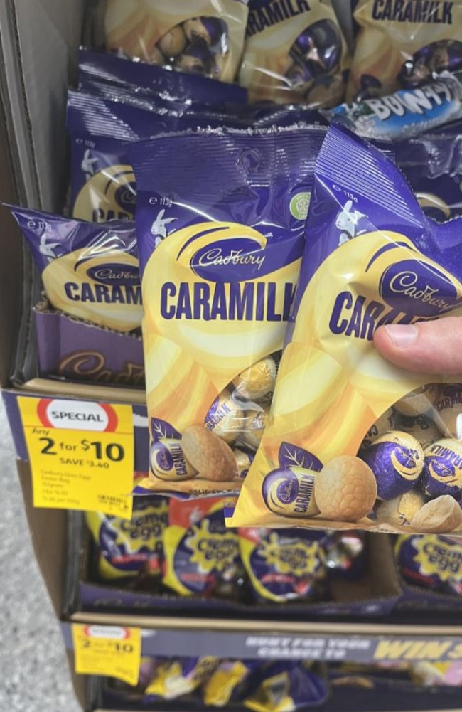 Aussies have been left with a bad taste in their mouths after spotting the costs of Easter favourites have dramatically rised in price. Picture: Reddit