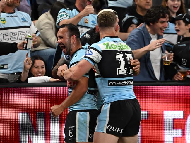 Braydon Trindall was Cronulla’s man of the moment.