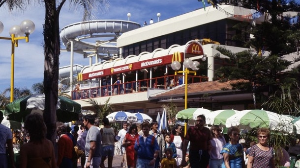 Cavill Mall and the Grundy's slides in Surfers Paradise in the early 1980s