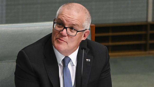 Scott Morrison made the surprise trip. Picture: NCA NewsWire / Martin Ollman