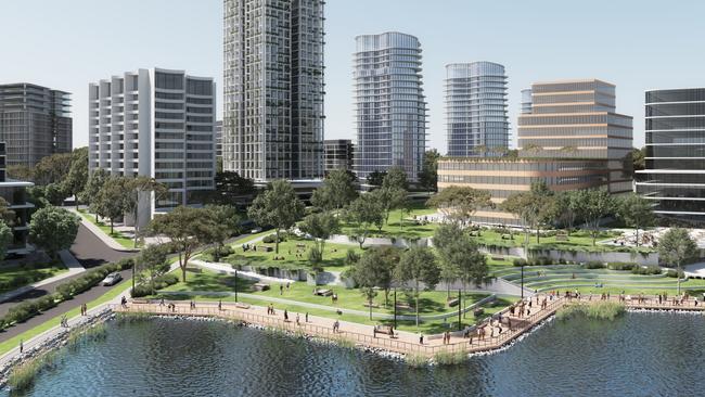 Artist's Impression of the park expansion at Norwest Lakes