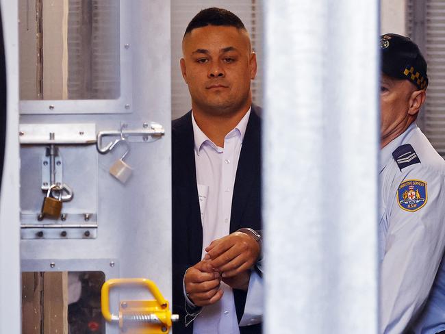 A handcuffed Jarryd Hayne on his way back to prison. Picture: Sam Ruttyn