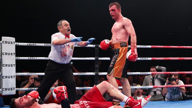 Jeff Horn’s victory over Michael Zerafa was sweet for the Horn camp.(Photo by Chris Hyde/Getty Images)