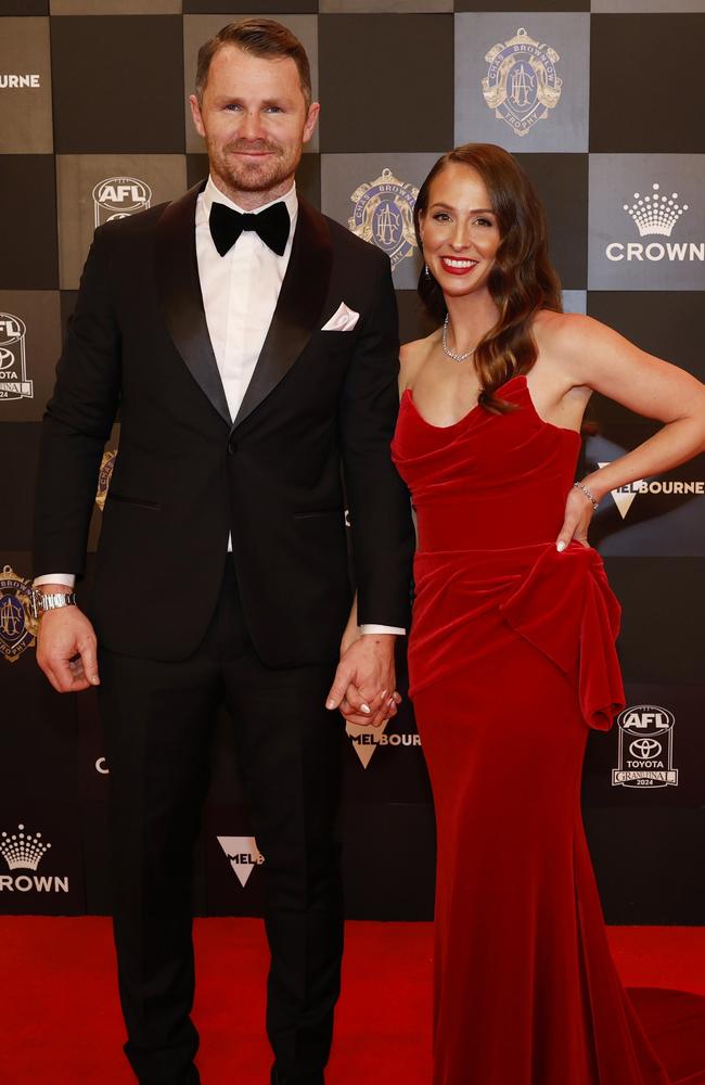 Patrick Dangerfield and wife Mardi went for a classic look on the red carpet this year. Picture: NewsWire/ Michael Klein