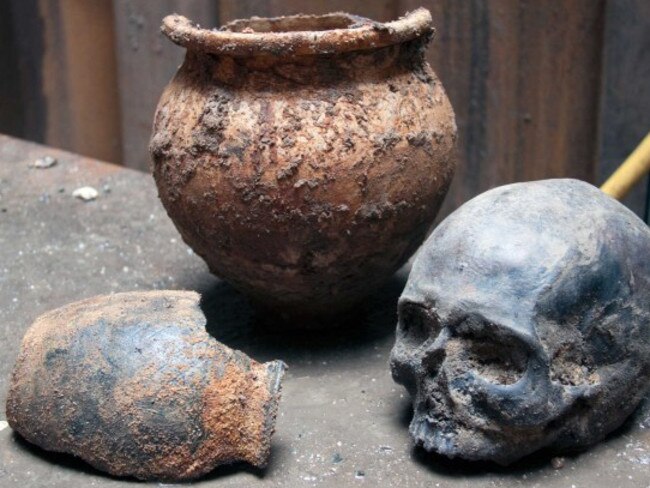 A Roman skull found at Liverpool Street ticket hall. Picture: Crossrail